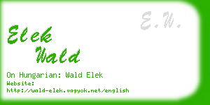 elek wald business card